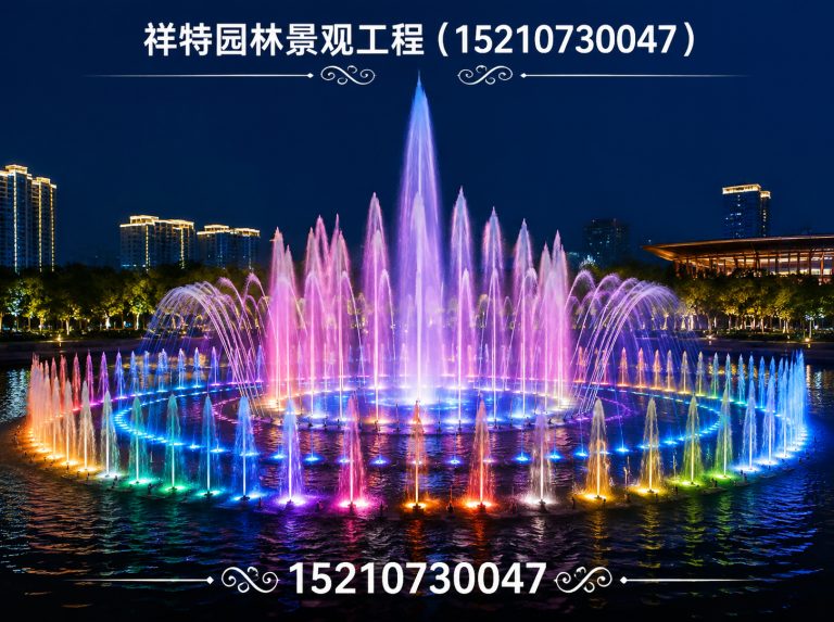 满城区人工湖喷泉展示图